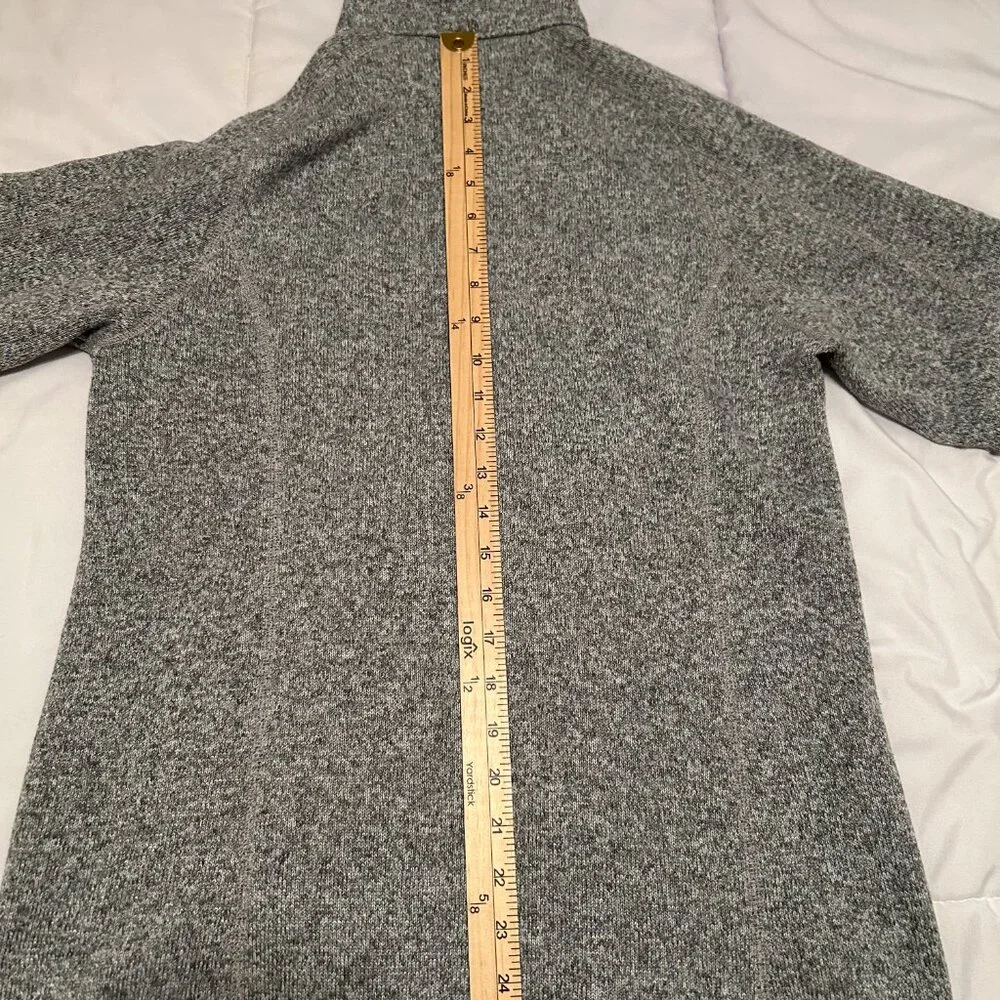 Patagonia Sweater 1/4 Zip Pullover Womens Medium Heather Gray Fleece Knit w Logo - Picture 3 of 12